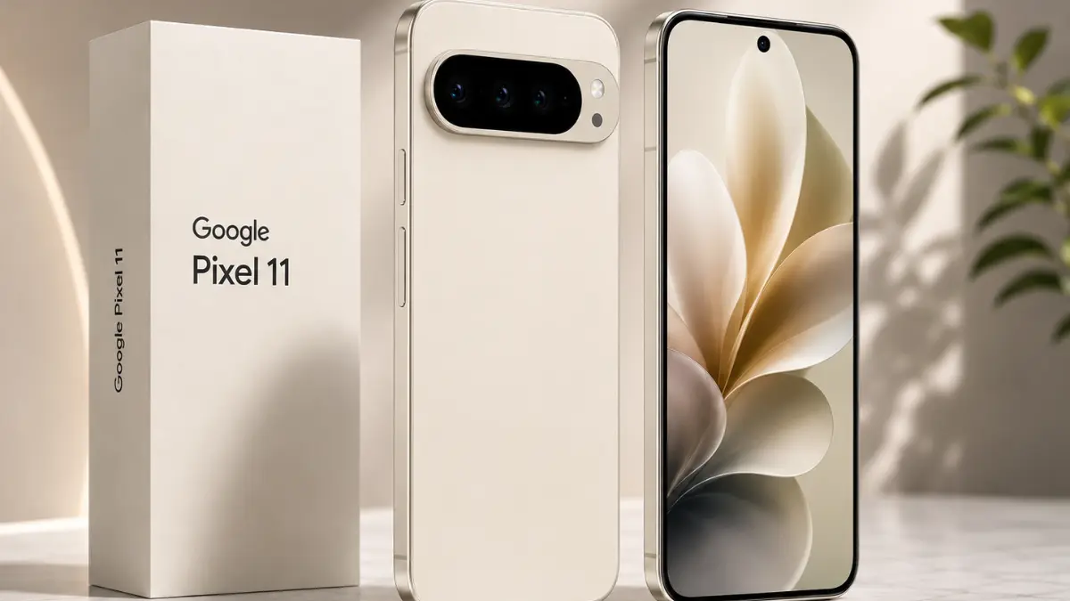 Google Pixel 11 स्मार्टफोन का प्रीमियम डिजाइन, कैमरा बार और फ्रंट डिस्प्ले